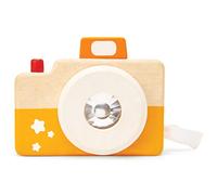 Le Toy Van Macchina fotografica giocattolo in legno per bambini dai 18 mesi, caleidoscopio gioco Montessori, include laccio per non farla cadere, ecologico, con colori a base d'acqua