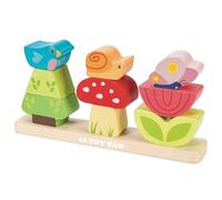 Le Toy Van - PL009 - Gioco educativo giardino impilabile in legno per bambini da 1 anno, giocattolo Montessori, include 9 blocchi impilabili, per lo viluppo delle abilità motorie fini, Petilou