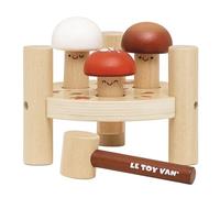 Le Toy Van - PL092 - Gioco educativo con Martello in Legno 1 Anno, Mr Mushrooms, Giocattolo Montessori, Include 5 Chiodini a Forma di Fungo e Un Martello a Forma di Coniglio, Ecologico, Petilou