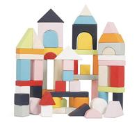 Le Toy Van - PL135 - Gioco educativo mattoncini in legno, per bambini a partire da 1 anno, per costruzioni, mattoncini impilabili, ecologico, 60 pezzi, bordi lisci, con ponti e cilindri, Petilou