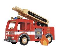 Le Toy Van - Pretend Play Wooden Fire Engine Toy Truck Vehicle Play Set Includes Firefighter Figure and Accessories , Fireman Playset For 3 Year Olds +