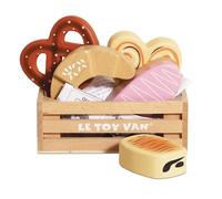 Le Toy Van - TV187 - Gioco educativo per bambini dai 2 anni cassetta di pane e prodotti da forno giocattolo in legno, giocattoli Montessori, gioco ecologico in legno FSC e colori a base d'acqua