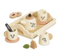 Le Toy Van - TV281 - Set da tè giocattolo in legno per bambini da 2 anni, gioco educativo di ruolo, 12 pezzi, senza plastica, Montessori, Legno FSC ecologico