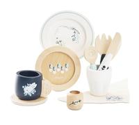 Le Toy Van - TV309 - Gioco educativo set stoviglie per bambini dai 2 anni, in legno certificato FSC, giocattoli ecologici, Montessori, 10 pezzi, set da pranzo, senza plastica, per bambino e bambina