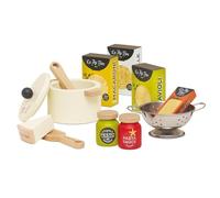Le Toy Van - TV339 - Cibo giocattolo per bambini, in legno, dai 2 anni, gioco di ruolo per bambini, set pasta 12 pezzi, accessori cucina giocattolo, legno FSC ecologico