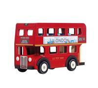 Le Toy Van - TV469 - London Bus giocattolo educativo per bambini, 3 anni, autobus a 2 piani in stile londinese con tetto apribile e dettagli realistici, 32 x 13 x 20 cm, in legno certificato FSC