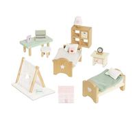 Le Toy Van - Wooden Doll House Daisylane Children's Bedroom Play Set For Dolls Houses , Dolls House Furniture Sets - Suitable For Ages 3+