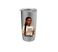 le tue idee contano donna nera auto-aiuto positivo e amore Bicchiere termico in acciaio inox doppia parete