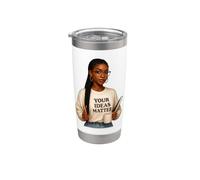 le tue idee contano donna nera auto-aiuto positivo e amore Bicchiere termico in acciaio inox doppia parete