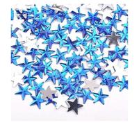 le unghie calde, 100 pezzi da 10 mm, strass a forma di stella glitterata multicolore, for unghie e album di ritagli(Blue)