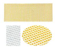 le unghie calde, Adesivi autoadesivi in acrilico con strass multicolore da 3-6 mm for telefono, PC, auto, decalcomanie artigianali(R03 Gold,6mm504pcs)