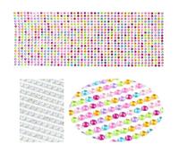 le unghie calde, Adesivi autoadesivi in acrilico con strass multicolore da 3-6 mm for telefono, PC, auto, decalcomanie artigianali(R01 Multicolor,3mm1040pcs)
