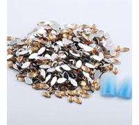 le unghie calde, Decorazione fai da te con strass a retro piatto in acrilico con occhio di cavallo, multicolore, misure multiple, 100 pezzi(6 100Pcs,6x12mm)