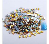 le unghie calde, Decorazione fai da te con strass a retro piatto in acrilico con occhio di cavallo, multicolore, misure multiple, 100 pezzi(15 100Pcs,5x10mm)