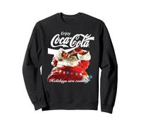 Le Vacanze alla Coca Cola Stanno arrivando luci Felpa, Unisex per Adulti, Nero, L
