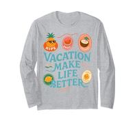 Le Vacanze Rendono la Vita Migliore Fresco Estate Vibe Spiaggia Vacanza Maglia a Manica