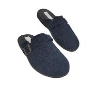 Le Valdostane, Fantastiche Pantofole Uomo Invernali da Casa, Calde e Imbottite, Ciabatte Inverno Antiscivolo con Pelo, Ciabatta da Camera Made in Italy, Fibbia Regolabile Comfort Unico (Blu, 45)