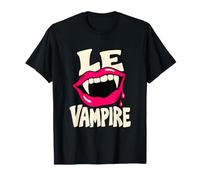 Le Vampire Divertente Zanne Retro Halloween Maglietta