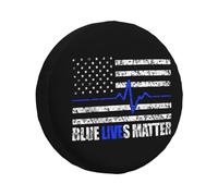 Le Vite Blu Contano, La Sottile Linea Blu della Bandiera, Il Battito Cardiaco Copri Ruota di Scorta Antipolvere Copertura della Gomma Premium Copriruota Universale per Truck SUV 17inch