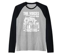 Le Voci nella mia Testa continuano a dirmi Ottenere più trattori Fattoria Maglia con Maniche Raglan