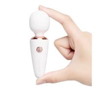 Le Wand Mini Micro ricaricabile bacchetta massaggiatore bianco, stimolatore clitorideo compatto, massaggiatore personale ricaricabile USB, mini bacchetta da viaggio