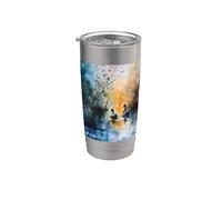 Le zone umide conservano anatre acquerello arte bird watching Bicchiere termico in acciaio inox doppia parete