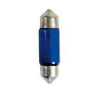 LE0V 12V Blue Dyed Glass Lampada Siluro - (C10w) - 11X35 Mm - 10W - Sv8 5-8 - 2