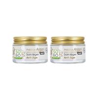 LÉA NATURE SO Bio Etic | Cura leggera anti-invecchiamento Notte - Precious Argan | Liscio & Raffermit | Olio di Argan Bio| Acido ialuronico | 99% di origine naturale | Made in Francia| Confezione da 2