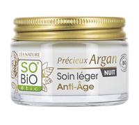 LÉA NATURE SO Bio Etic | Cura leggera anti-invecchiamento Notte - Prezioso Argan | Liscio & Raffermit | Olio di Argan Bio| Acido Ialuronico | 99% di origine naturale | Made in France| 50 ml