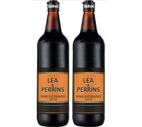 Lea & Perrins Worcestershire - Set composto da salsa nera di chef e maestri in cucina ricette ineguagliabili - 2 x 568 ml