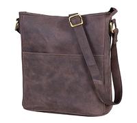 LEABAGS Borsa da donna in pelle | Borsa a tracolla in vera pelle | Borsa a spalla per lavoro, università, scuola e tempo libero | M & L