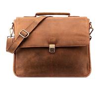 LEABAGS Borsa per documenti uomo e donna | Borsa per laptop in vera pelle fino a 15" | a tracolla con tracolla | messenger Bag | da lavoro | Fox