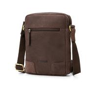 LEABAGS Pelle Borsa a tracolla piccola Uomo I Borsa messenger con tracolla I Borsa a tracolla I Uomo Borsa da viaggio I Borsa Tote I Borsa a mano I Borsa mobile I Natura Marrone Scuro