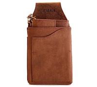 Leabags Portamonete da cameriere | Portafoglio da cameriere in vera pelle | Portamonete con scomparto per monete | Supporto per cintura | Borsa da cameriere per la ristorazione | Natura marrone scuro