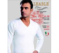 LEABLE 204 T-Shirt Maglia Uomo con Scollo a V Manica Lunga Cotone Felpato