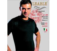 LEABLE 329 T-Shirt Maglia Uomo Girocollo Manica Corta Caldo Cotone 4 5 6 7 Nera