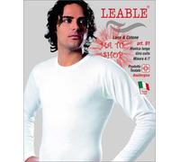 LEABLE 91 T-Shirt Maglia Uomo Girocollo Manica Lunga Lana e Cotone 4 5 6 7