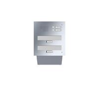 LEABOX cassetta postale passante a muro doppia con citofono in acciaio inox
