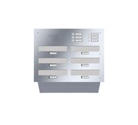 LEABOX cassetta postale passante a muro sestupla con citofono in acciaio inox