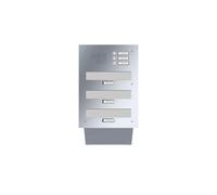 LEABOX cassetta postale passante a muro tripla con citofono in acciaio inox