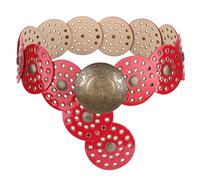 LEACOOLKEY Cintura Donna Boho Disco Cintura Larga Western in Pelle Concho per Vestiti Jeans