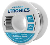 Lead-Free Sn99.3 Tin Bi0.7 Bismuth, Rosin Core Solder Wire Roll, 1mm, 40g