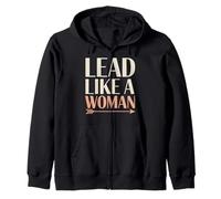 Lead Like a Woman Empowerment Donne Uguaglianza delle Donne Felpa con Cappuccio