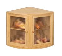 Leader Accessories Portapane Angolare in Bambù a Doppio Strato perBancone della Cucina, Contenitore per Alimenti in Bambù di Grande Capacità in Legno Vintage, Cassetta per Pane Salva-Aroma