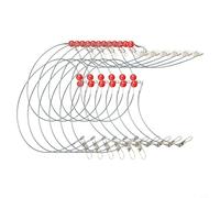 Leader da pesca, confezione da 6 rig per acqua salata con girelle a scatto resistenti per esche o ami 40,8 kg di testa principale e manico di alimentazione da 24,9 kg, ideale per surf e pesca di fondo