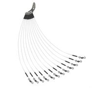 Leader da pesca in fluorocarbonio per acqua salata e acqua dolce, forza 9,1 kg-36,3 kg con scatto, kit da 12/24 pezzi in 6 lunghezze (6-24 pollici), quindi (9-20 IB)