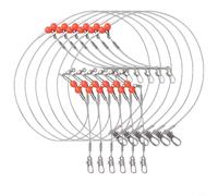 Leader da pesca in nylon con bottoni girevoli, confezione da 6 rig per esche ed esche, forza principale 40,8 kg per una pesca efficiente (2 teste bianche)