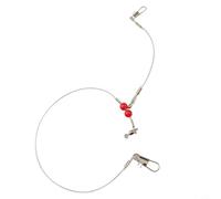 Leader da pesca in nylon con bottoni girevoli, confezione da 6 rig per esche ed esche, forza principale 40,8 kg per una pesca efficiente (1 testa bianca)