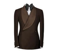 Leader of the Beauty Blazer da uomo slim fit, giacca da smoking, per matrimoni, balli, cene, allenamento, Marrone scuro, L