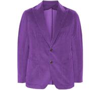 Leader of the Beauty Giacca da uomo slim fit in velluto a coste con bottoni giacca formale classica per abiti da sposa da lavoro smoking blazer, Viola, 5XL